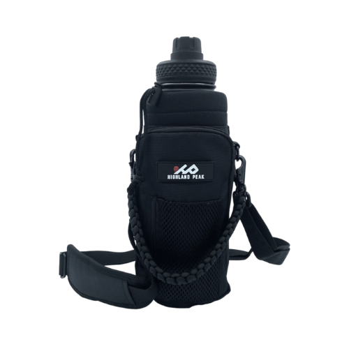 40 oz Sleeve/Carrier with Paracord Survival Handle (Black) – Highland Peak  Co.