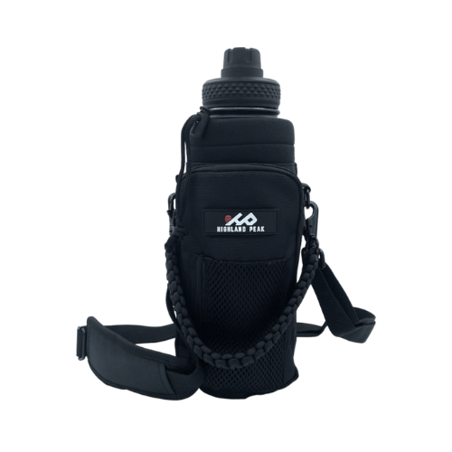 40 oz Sleeve/Carrier with Paracord Survival Handle (Black)