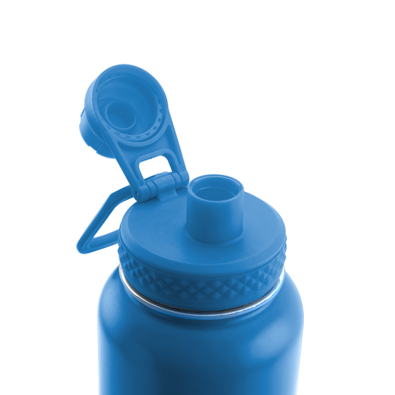 100 Bulk Pack 20 Ounce Water Bottles - White Bottle With Blue Lids USA Made