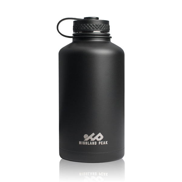 64 oz Stainless Steel Insulated Water Bottle and Beer Growler (Black)