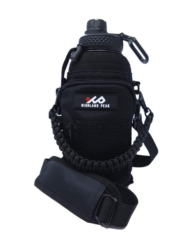 32 oz Sleeve/Carrier with Paracord Survival Handle (Black)