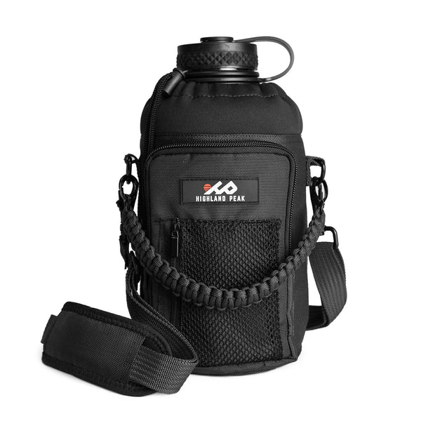 64 oz Sleeve / Pouch with Paracord Survival Carrying Handle (Black)