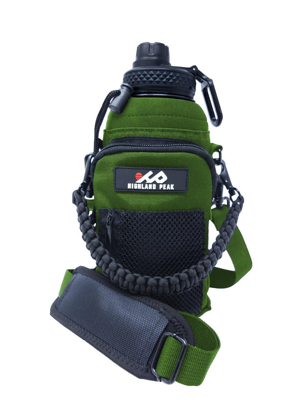 32 oz Sleeve/Carrier with Paracord Survival Handle (Green)