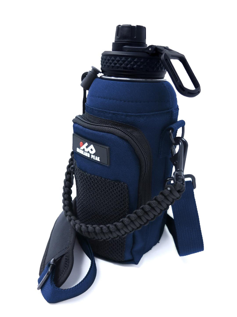 32 oz Sleeve/Carrier with Paracord Survival Handle (Blue)